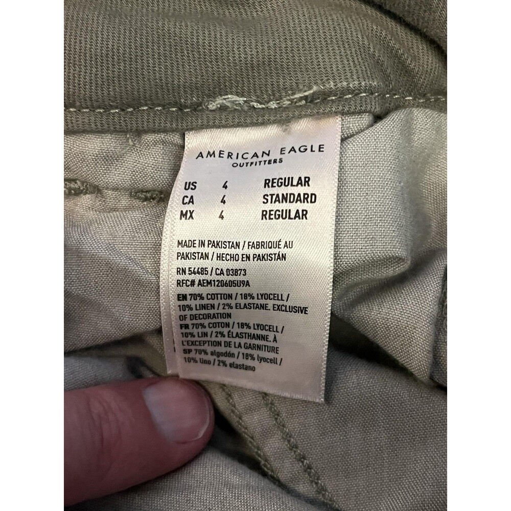American Eagle Outfitters Pants Womens 4 Green Convertible Stretch Twill Khakis - Picture 13 of 13